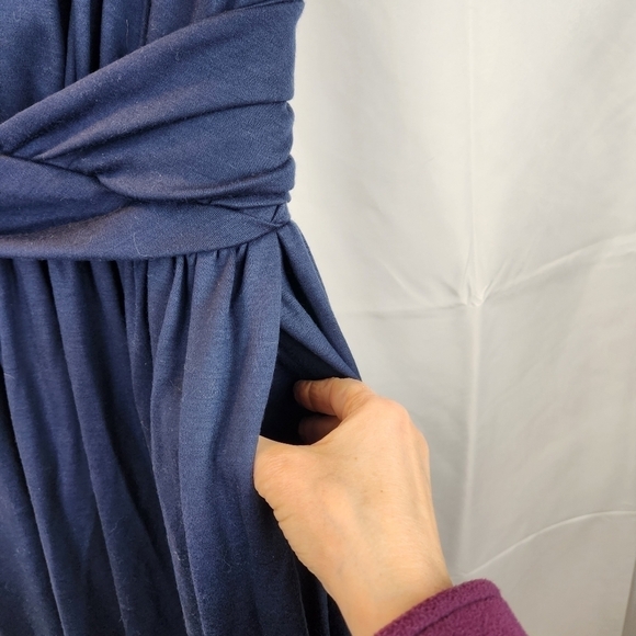 GIAMBATTISTA Valli navy wool jersey dress size M in EUC - Picture 4 of 10